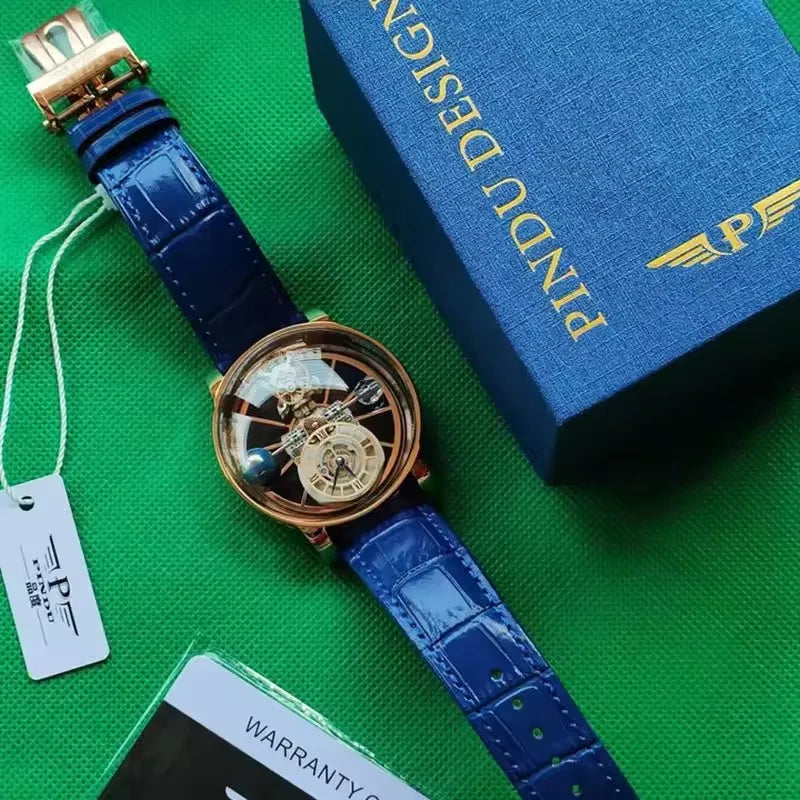 Montre-bracelet homme PINDU Design Montres à quartz roulette céleste étanches