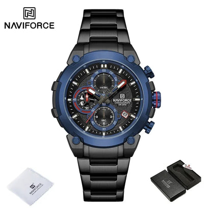 Montre Militaire Homme NAVIFORCE Luxe Étanche Quartz Chronographe Bracelet Montre Masculino Tendance Horloge