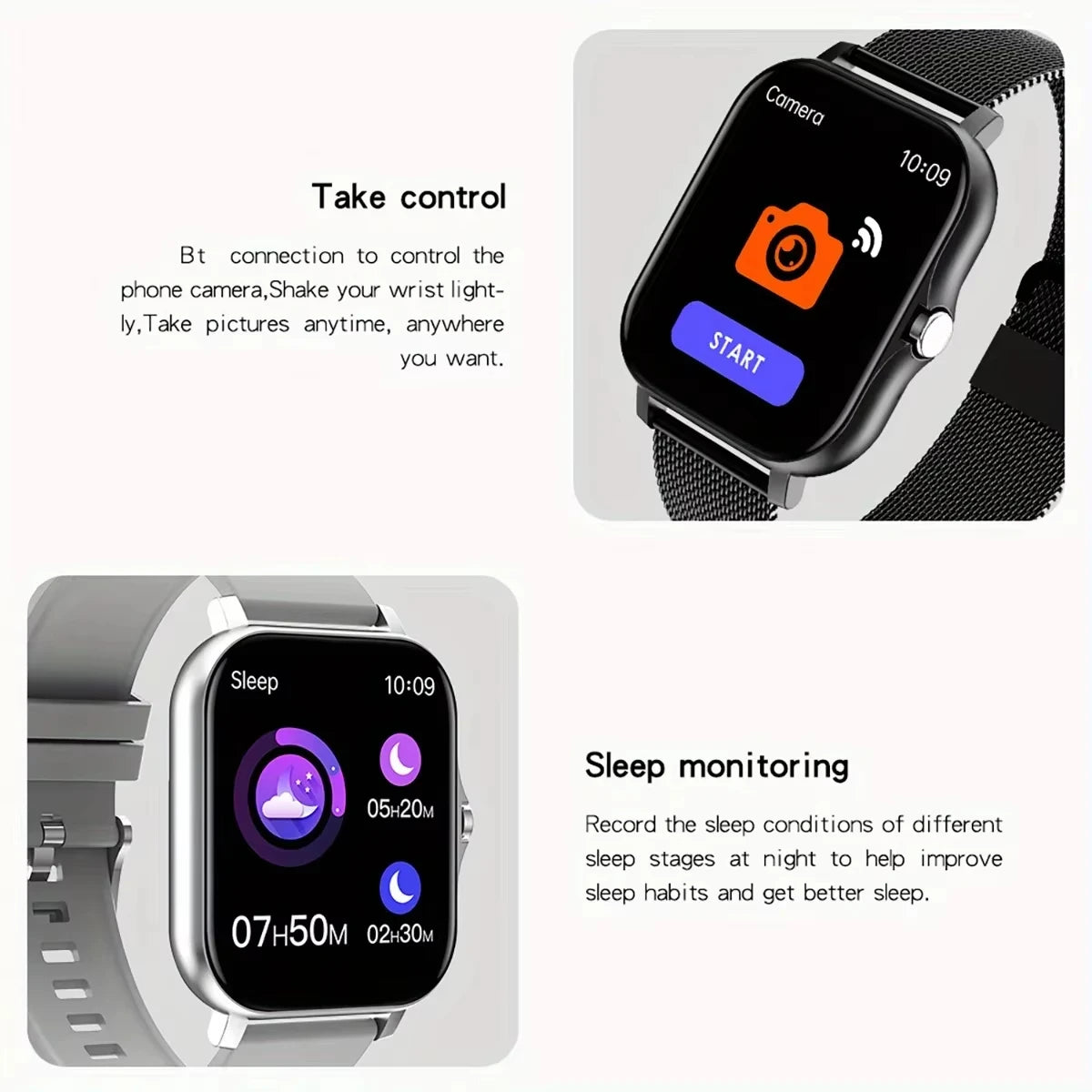 LAXASFIT 2025 Nouvelle Montre Connectée pour Hommes Femmes Cadeau Écran Tactile Complet Montre de Sport et de Fitness Appel Bluetooth Montre Intelligente Digitale