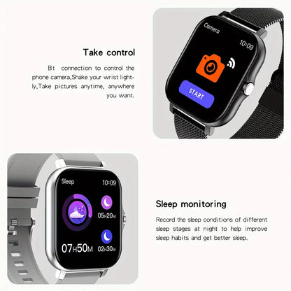 LAXASFIT 2025 Nouvelle Montre Connectée pour Hommes Femmes Cadeau Écran Tactile Complet Montre de Sport et de Fitness Appel Bluetooth Montre Intelligente Digitale
