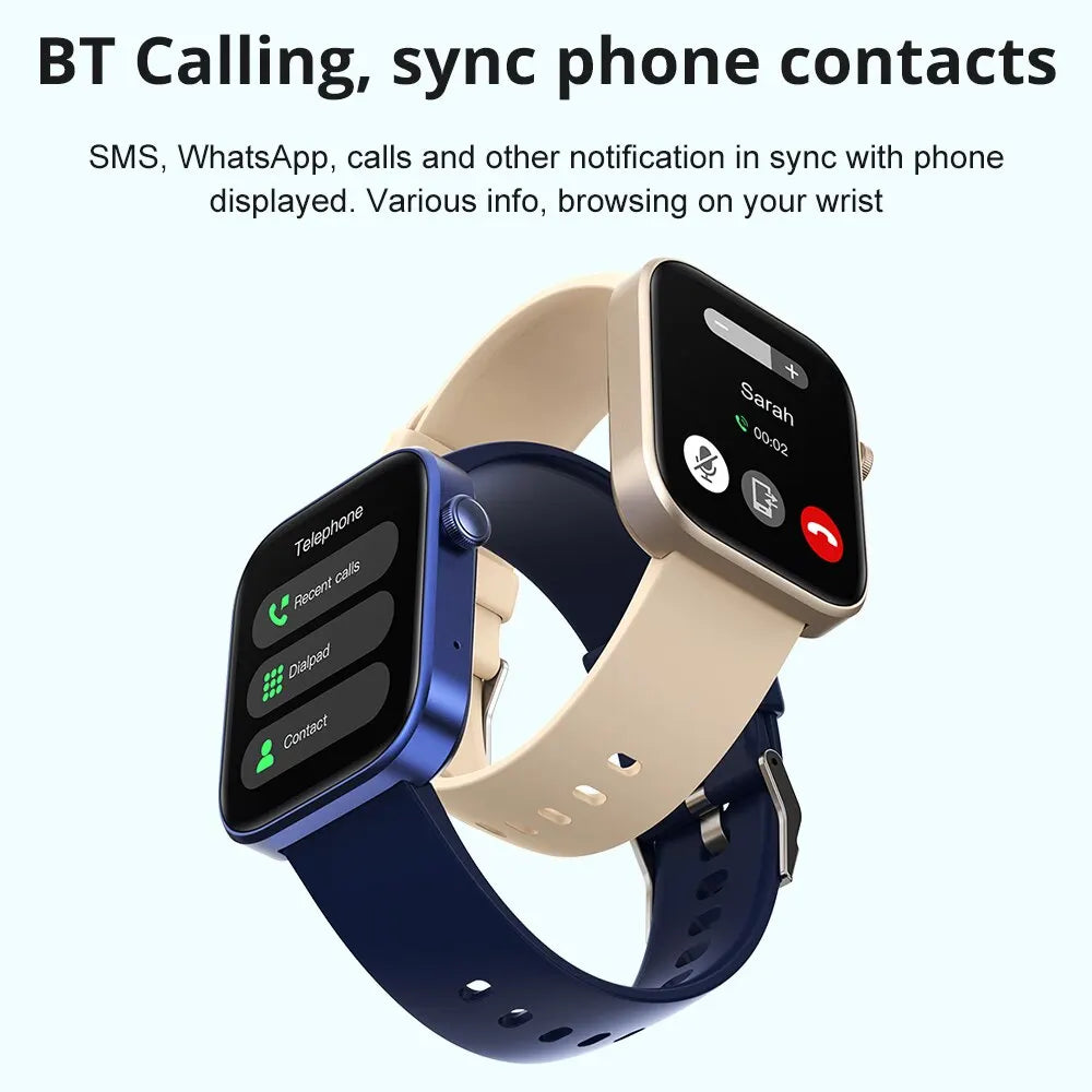 COLMI P71 Montre connectée avec appels vocaux, surveillance de la santé, étanchéité IP68, notifications intelligentes, assistant vocal pour hommes et femmes