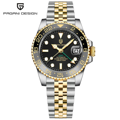 Nouvelle montre PAGANI DESIGN GMT automatique 1662 pour hommes, 40 mm, bracelet de marque supérieure, étanche 100 m, montres-bracelets mécaniques pour hommes, horloge