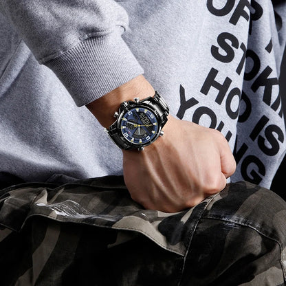 NAVIFORCE NF9257 Dual Display Stainless Steel Watch