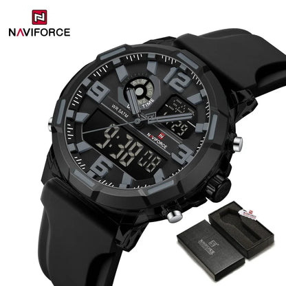 NAVIFORCE 2026 Montre homme nouvelle 5ATM étanche Double affichage Chronographe Réveil Montre-bracelet Montres tendance pour homme NF7130
