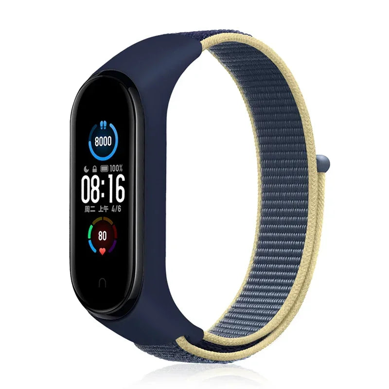 Nylon loop Mi band 4 5 6 Strap Replacement Soft Adjustable Wrist Watchband Pulsera correa For Xiaomi Mi band 3 4 5 6 7 Bracelet