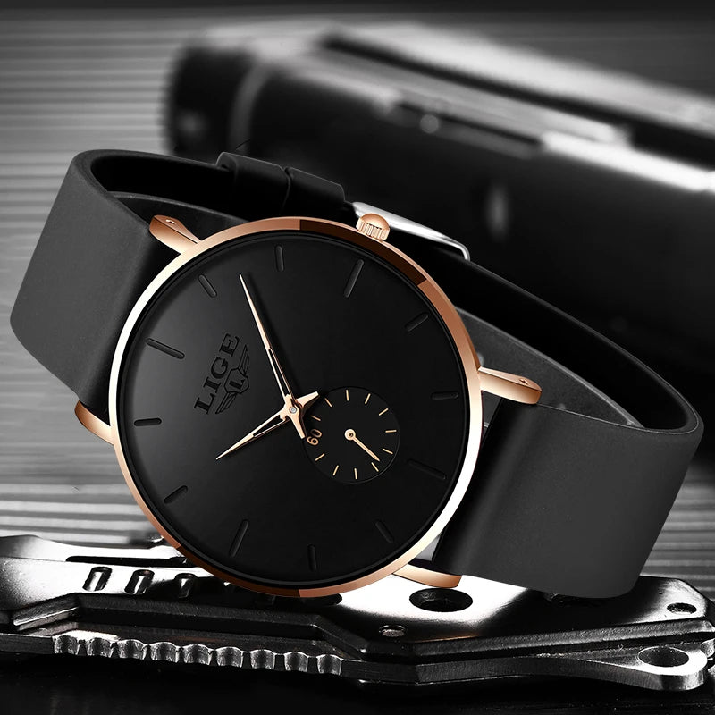 LIGE 2026 Nouvelle Montre Sport Tendance Homme, Marque de Luxe, Étanche, Simple, Ultra-Fine, Montre Homme à Quartz, Relogio Masculino