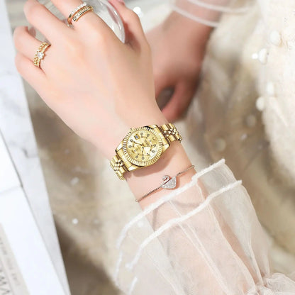 POEDAGAR Montre-bracelet de mode pour femmes Étanche Lumineuse Date Montres élégantes pour dames Montre à quartz en acier inoxydable pour femmes Reloj
