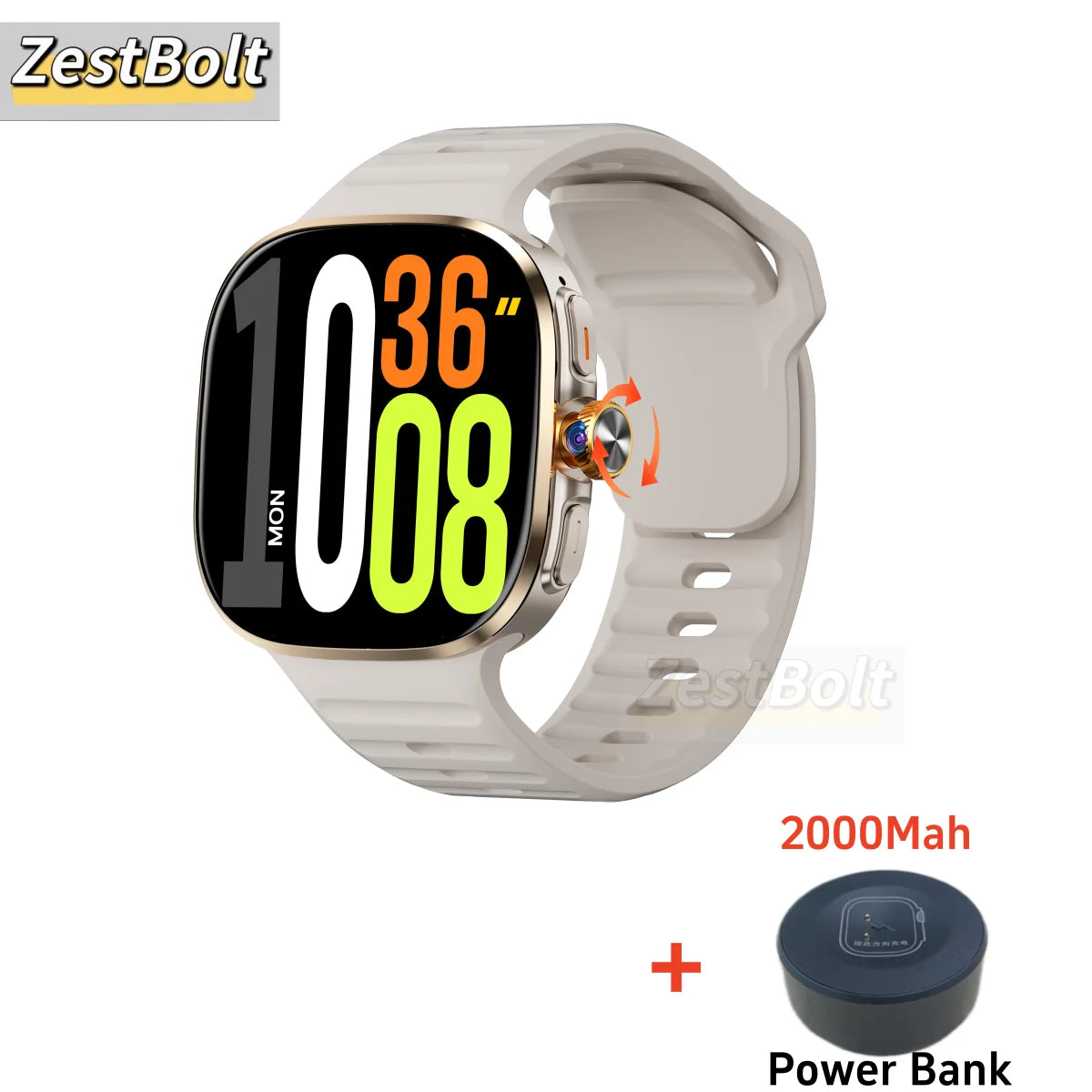 Montre connectée M99 avec écran Amoled plus grand de 2,4 pouces, menu à 12 panneaux, caméra rotative à 190°, batterie de 2100 mAh et système d'exploitation Android 10.0