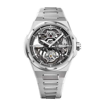 BONEST GATTI Nouvelle montre homme série Infinite Tourbillon Automatique Squelette Bracelet Acier Inoxydable