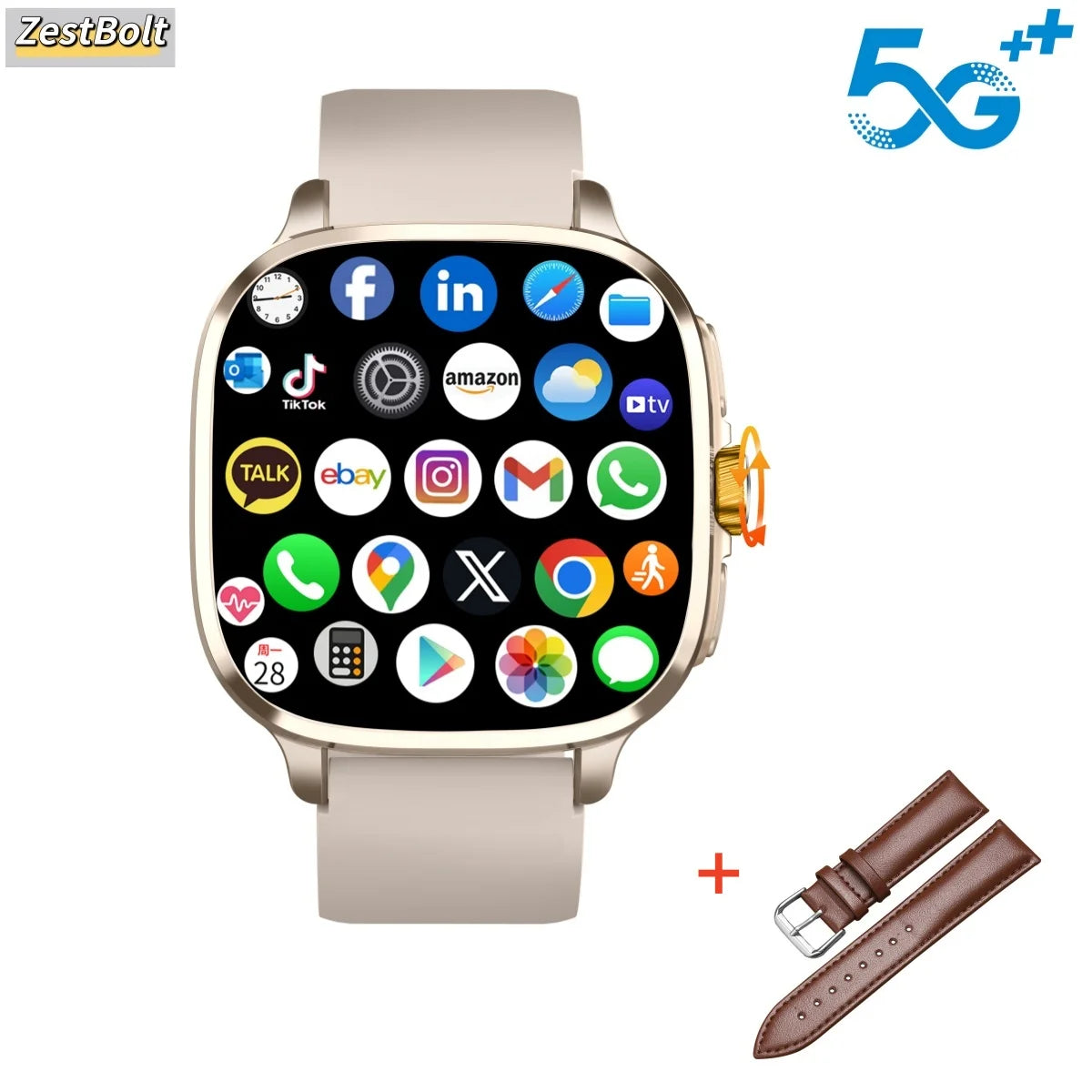 Montre connectée S99, version globale Android 13.0, écran AMOLED 2,4 pouces, insertion carte SIM, GPS, WIFI, caméra rotative à 190°, jeux