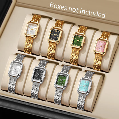 1/8PCS Fashion Rectangle Women Quartz Wristwatch Casual Ladies  Watches Girls Clock Reloj Mujer(Without Box)
