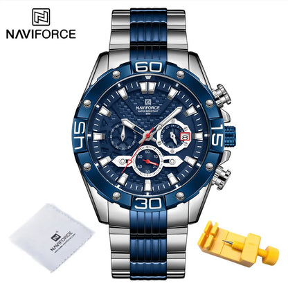 NAVIFORCE NF8019 Classic Chronograph Stainless Steel Strap
