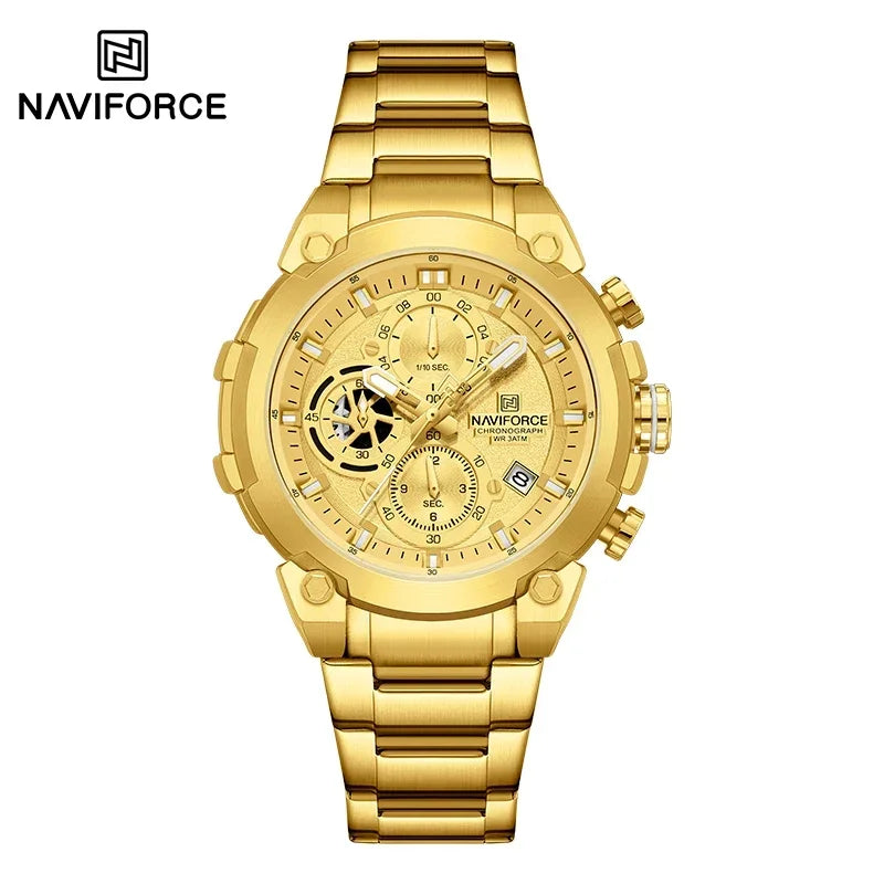 Montre Militaire Homme NAVIFORCE Luxe Étanche Quartz Chronographe Bracelet Montre Masculino Tendance Horloge