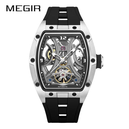 MEGIR 2026 Nouvelle montre automatique mécanique pour homme, marque de luxe, mouvement en acier inoxydable, étanche, Relogio