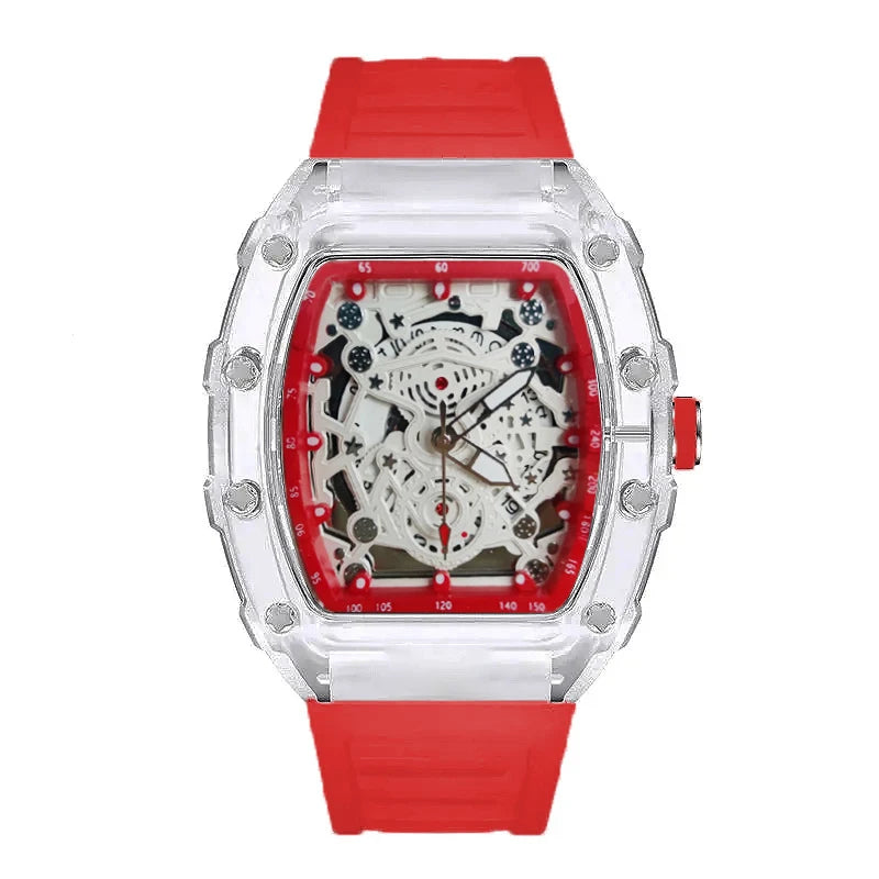 Hommes Montre Sport Tendance Personnalité Quartz Montre-Bracelet Transparent Étanche Horloge Masculine Mode Montres Cadeau