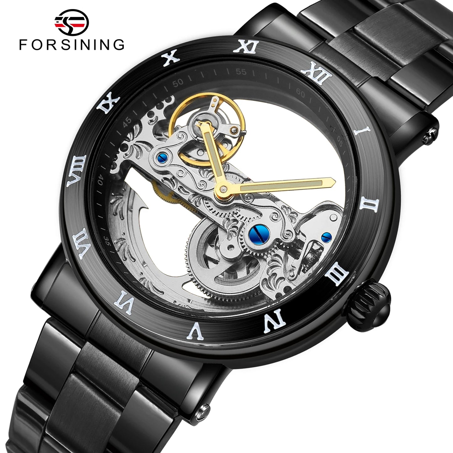 2026 Montre-bracelet de luxe originale en acier inoxydable avec squelette, tourbillon, automatique, mécanique, étanche et lumineuse pour homme