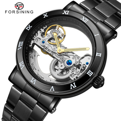 2026 Montre-bracelet de luxe originale en acier inoxydable avec squelette, tourbillon, automatique, mécanique, étanche et lumineuse pour homme