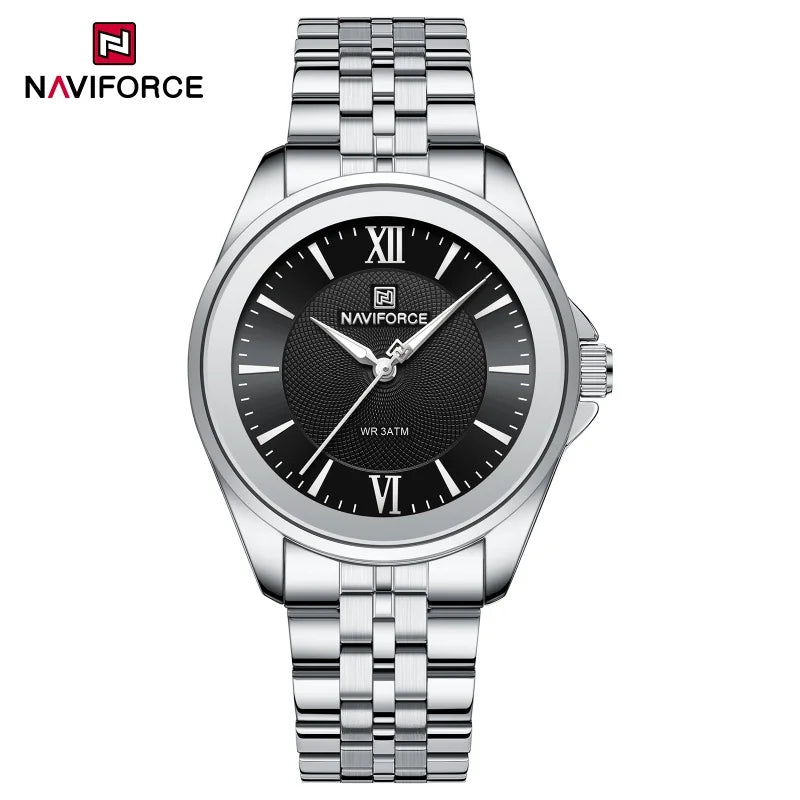 NAVIFORCE Ladies 3ATM Waterproof Quartz Watch Simple Fashion Stainless Steel Watchband Woman Quartz Watch Gifts For Women NF5067