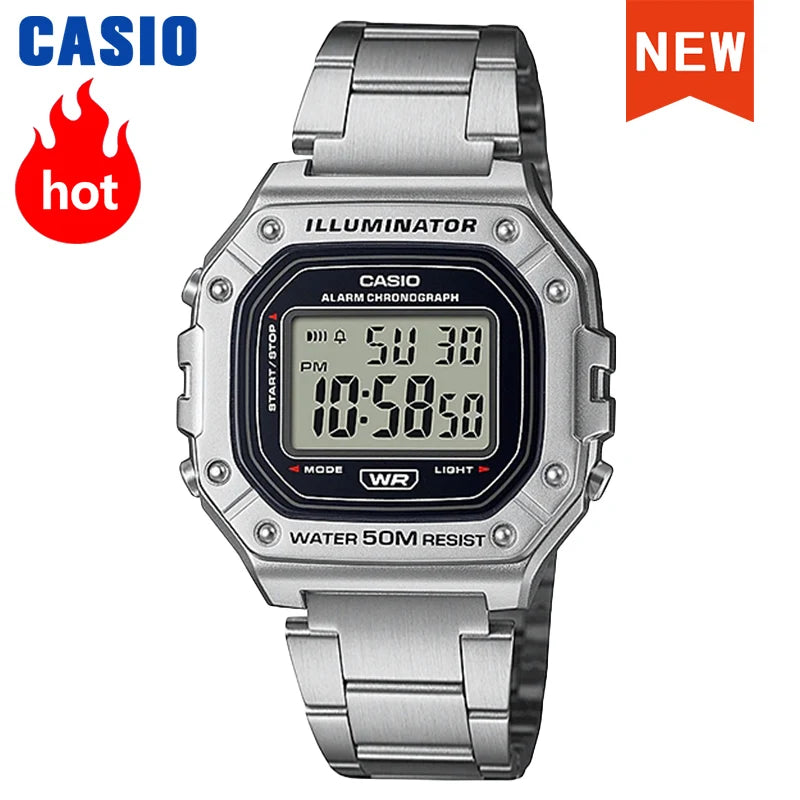 Montre Casio pour homme, marque de luxe, ensemble montre à quartz pour homme, montre de sport, relogio masculino, часы мужские W-218HD-1A