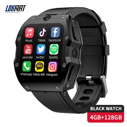Montre Connectée Android 4G 4+128Go GPS Double Caméra Carte SIM NFC Étanche IP68 APPLLP 3 MAX