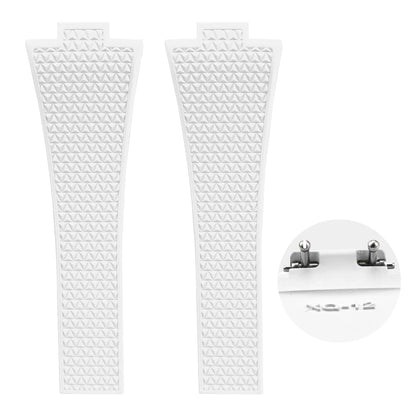 Bracelet convexe FKM 11mm 12mm pour Tissot PRX Series Super Player 35mm 40mm Fluoro Caoutchouc Fermoir Papillon à Dégagement Rapide