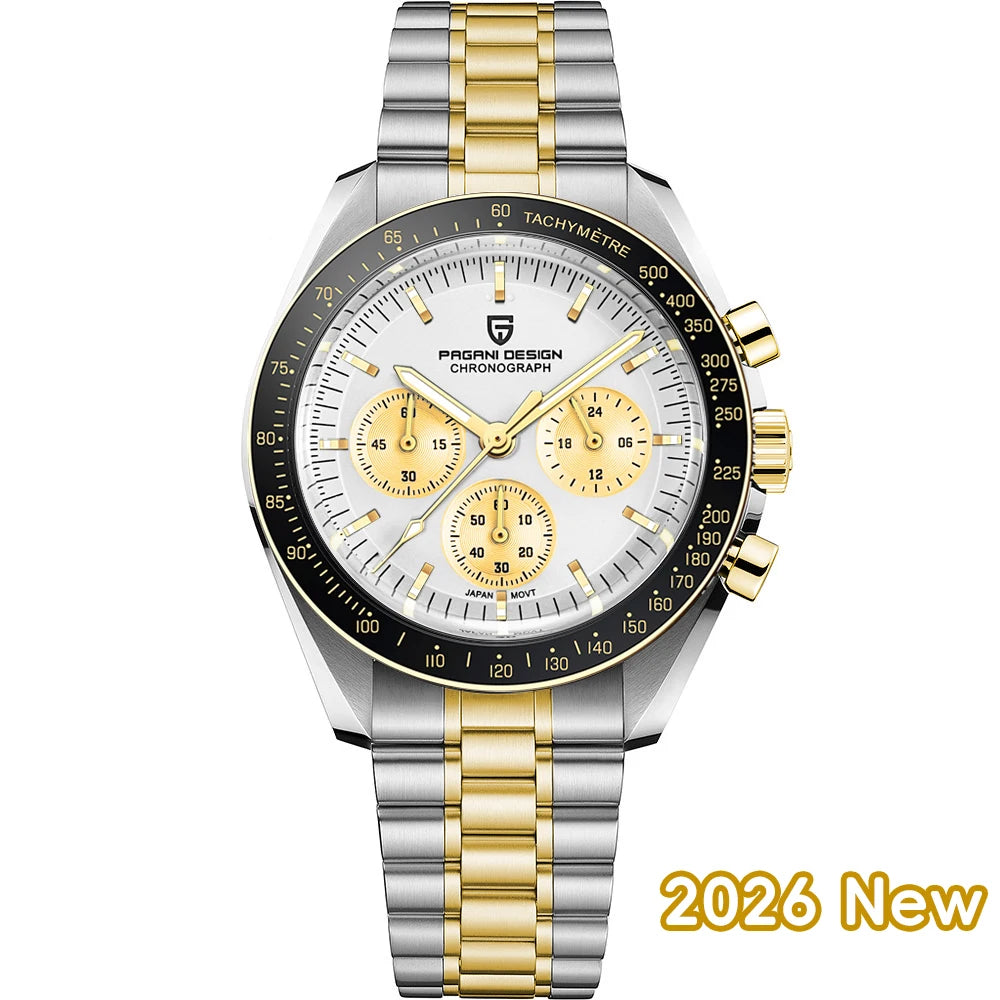 PAGANI DESIGN 2026 Nouvelle V5 PD1701 Montres Homme Luxe Montre à Quartz Homme Sport Vitesse Chronographe Verre Saphir AR Étanche 100M