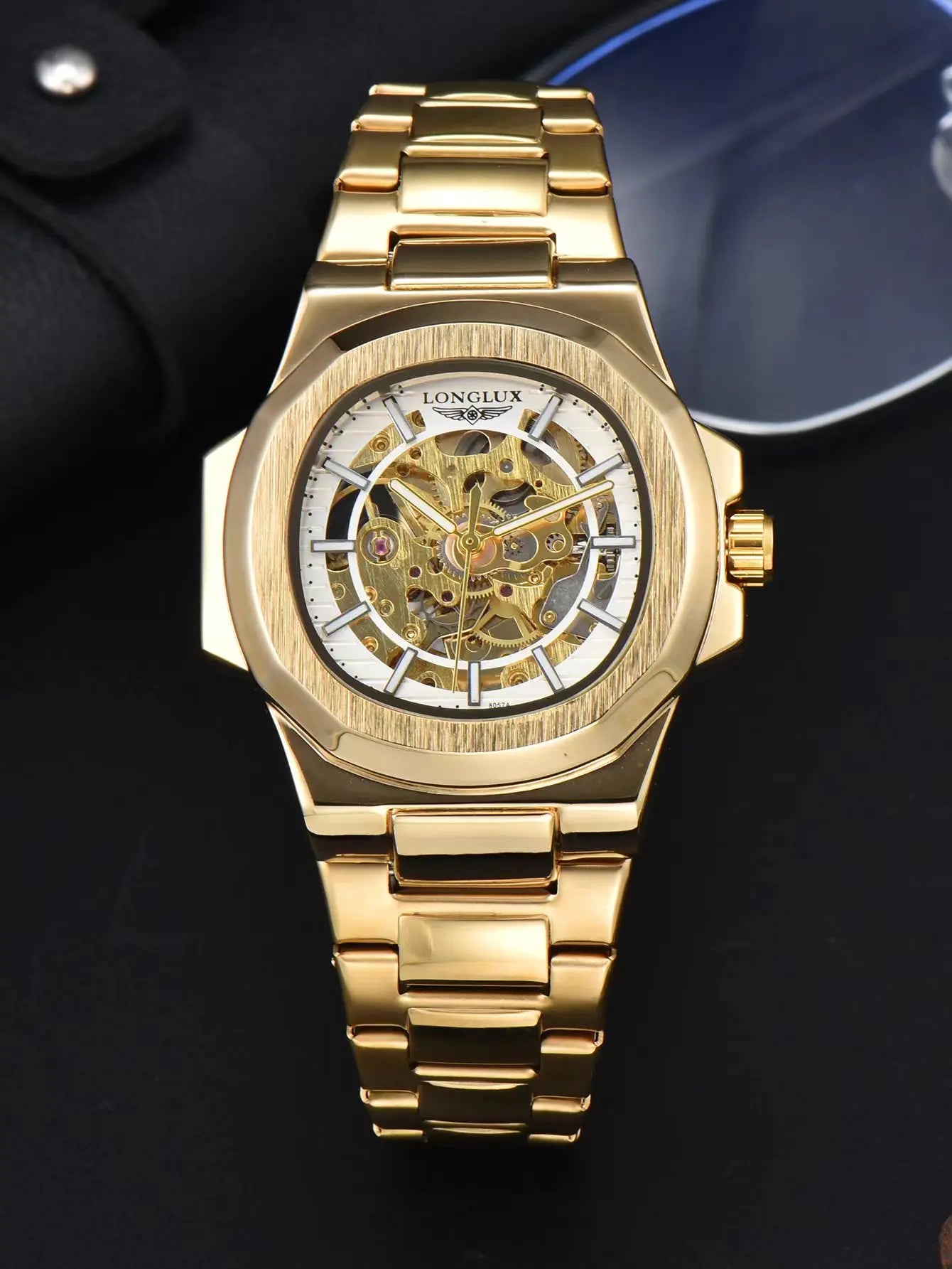 Men automatic watch luxury mechanical watches waterproof business skeleton wholesale stainless steel gift man watch