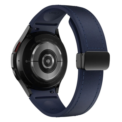 Genuine Leather+silicone Strap for Samsung Galaxy Watch 6 5 7 44mm 40mm 20 Bracelet Galaxy Watch 6 4 Classic 47mm 46mm 43mm 42mm