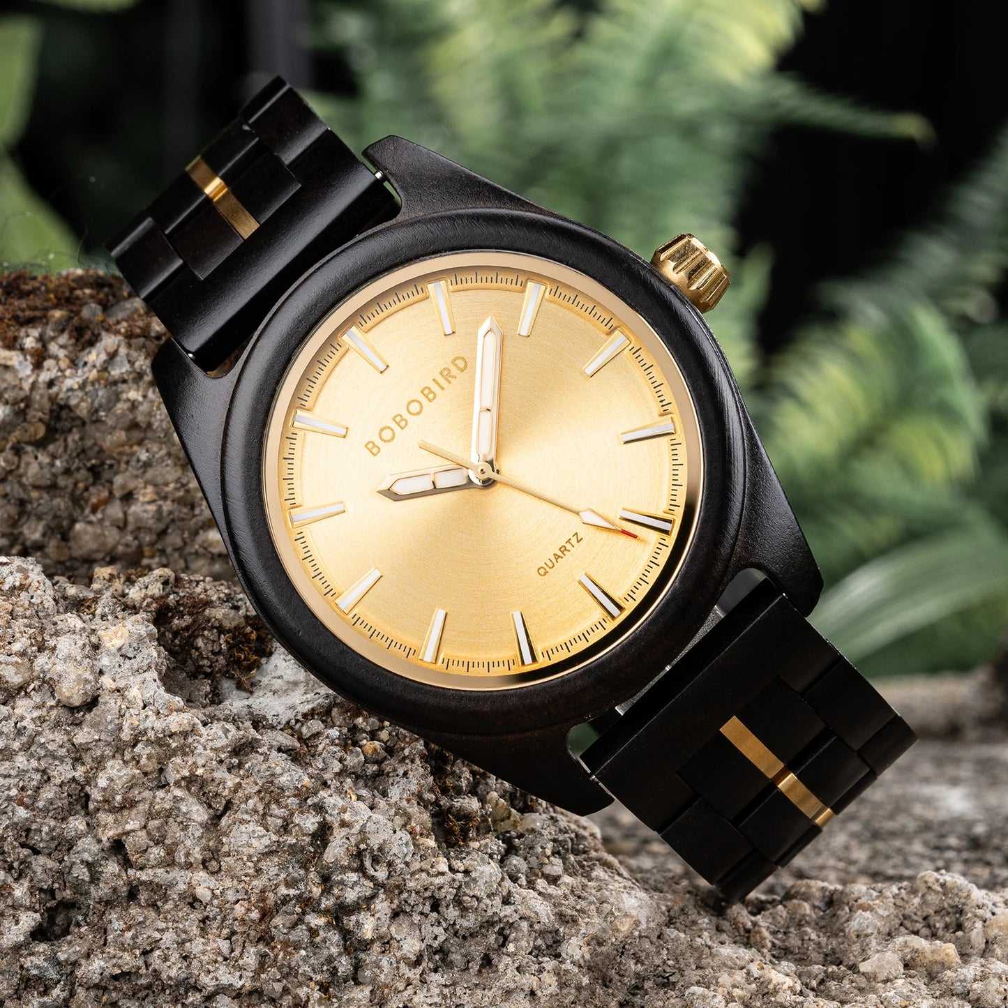 Montre à Quartz de Luxe en Bois BOBO BIRD pour Hommes, Design Original, Montre-Bracelet en Bois Faite à la Main, Écologique, Cadeau Unique pour Hommes 2025 Nouveau