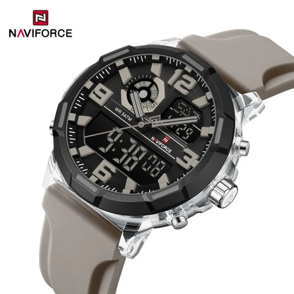 NAVIFORCE 2026 Montre homme nouvelle 5ATM étanche Double affichage Chronographe Réveil Montre-bracelet Montres tendance pour homme NF7130