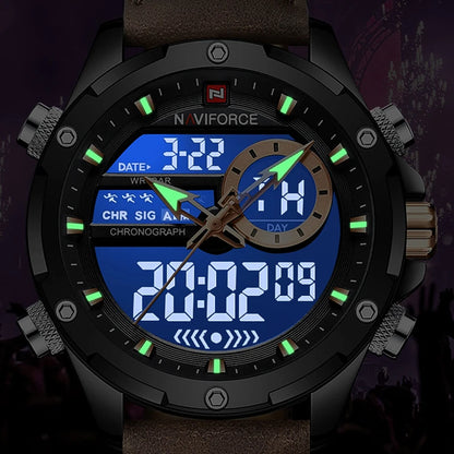 NAVIFORCE Digital Military LED Chronograph 45mm Alloy Case