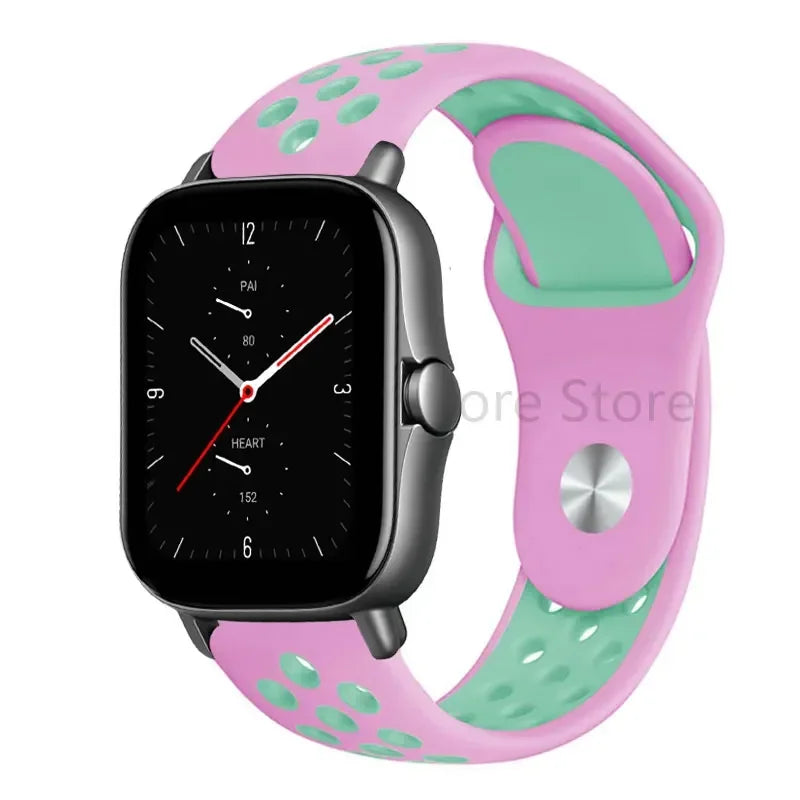 Silicone Strap For Amazfit GTS 4-3-2e Mini/GTR 4-3-Pro-2 47mm/GTR 2e/stratos 3 20mm/22mm Watch band sport Bracelet bip-U-S-lite