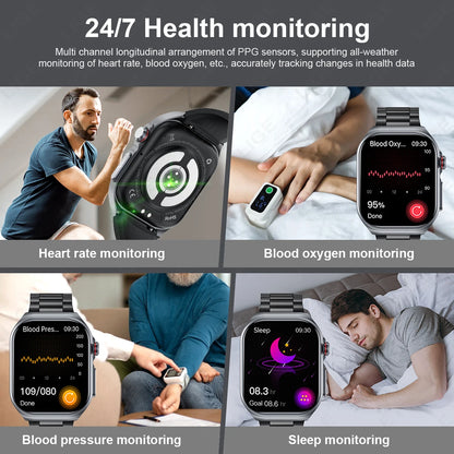 Montre intelligente LIGE AMOLED ET585 pour hommes avec ECG, surveillance de la composition sanguine, appels Bluetooth, suivi de la condition physique pour femmes, smartwatch.