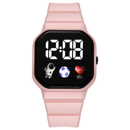 Montre numérique LED 2026 pour enfants garçons Montres de sport étanches filles Montre numérique en silicone Montre électronique décontractée pour enfants Reloj