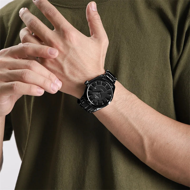 Montre NAVIFORCE Homme de Marque Haut de Gamme Étanche Quartz Business Décontractée Montres-bracelets Bracelet Acier Inoxydable Date Horloge Relogio Masculino