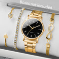4PCS/Set Fashion Arabic Dial Women Watches Ladies Quartz Wristwatch Rhinestone Bracelets Set Reloj Mujer（Without Box）