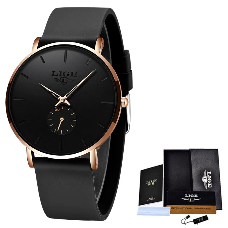 LIGE 2026 Nouvelle Montre Sport Tendance Homme, Marque de Luxe, Étanche, Simple, Ultra-Fine, Montre Homme à Quartz, Relogio Masculino