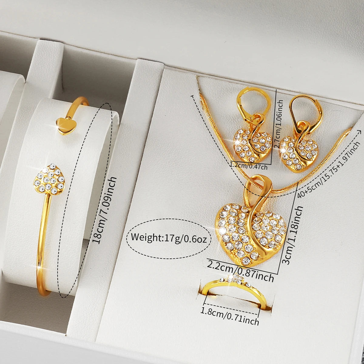 2/6PCS Luxury Diamond Women Watches Ladies Roma Dial Quartz Watch With Heart Jewelry Set Reloj Mujer (Without Box)