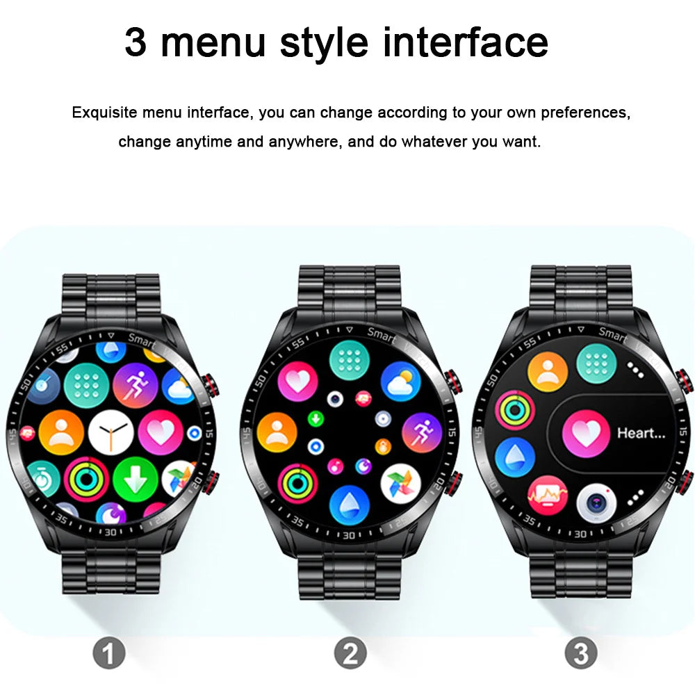 2026 Nouveau pour la montre connectée GT Series Homme Femme ECG+PPG Écran HD Appel BT Traqueur GPS Fréquence cardiaque IP68 Étanche SmartWatch