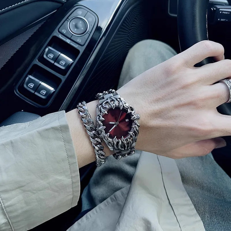 montres tendance hétéroclites en forme de griffe, en albâtre, style rétro, Y2K, euro-américaines, montres spéciales de niche avancées sur Instagram