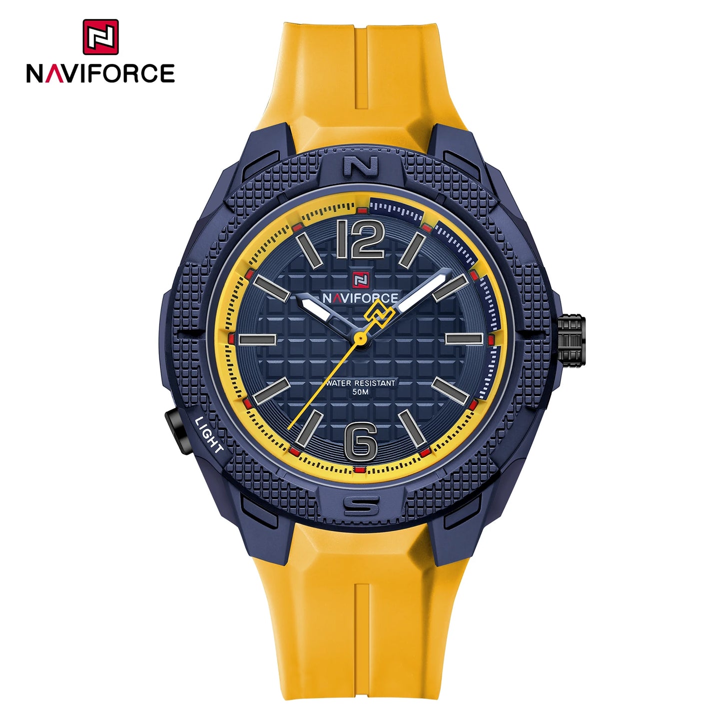 NAVIFORCE 7126 Montre à Quartz Tendance pour Homme, Décontractée, Simple, Étanche, Bracelet en Silicone, Montre de Sport Lumineuse pour Homme, reloj hombre