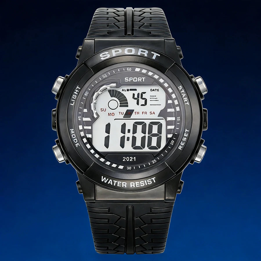 1/2pcs Fashion Sports Watch 30M Waterproof 7 Colors LED Backlight Alarm Stopwatch Electronic Wristwatch for Teens Men Women