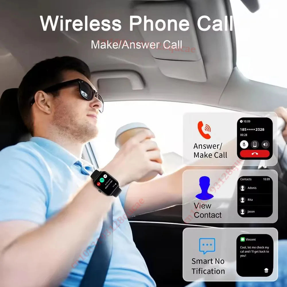 Nouvelle Montre Intelligente 2026 Android IOS Téléphone Écran Couleur 2,01 Pouces Bluetooth Répondre aux Appels Suivi de la Condition Physique Smartwatch Femmes Hommes