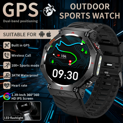 Montre intelligente 2026 Nouvelle IA ChatGPT 3ATM Étanche GPS Double bande GNSS Boussole Militaire Sport Montre intelligente Homme Femme
