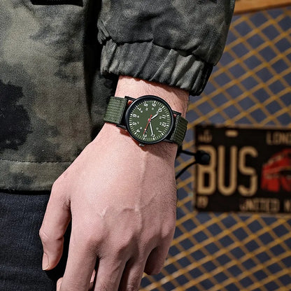 Men's analog watch with large dial and luminous hands