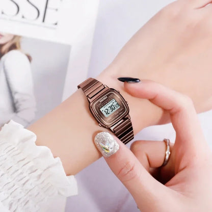 SKMEI 1901 Montre de luxe pour femmes Petit cadran numérique Chronographe Calendrier Montre étanche pour femmes Montre-bracelet Horloge Montre femme 1620