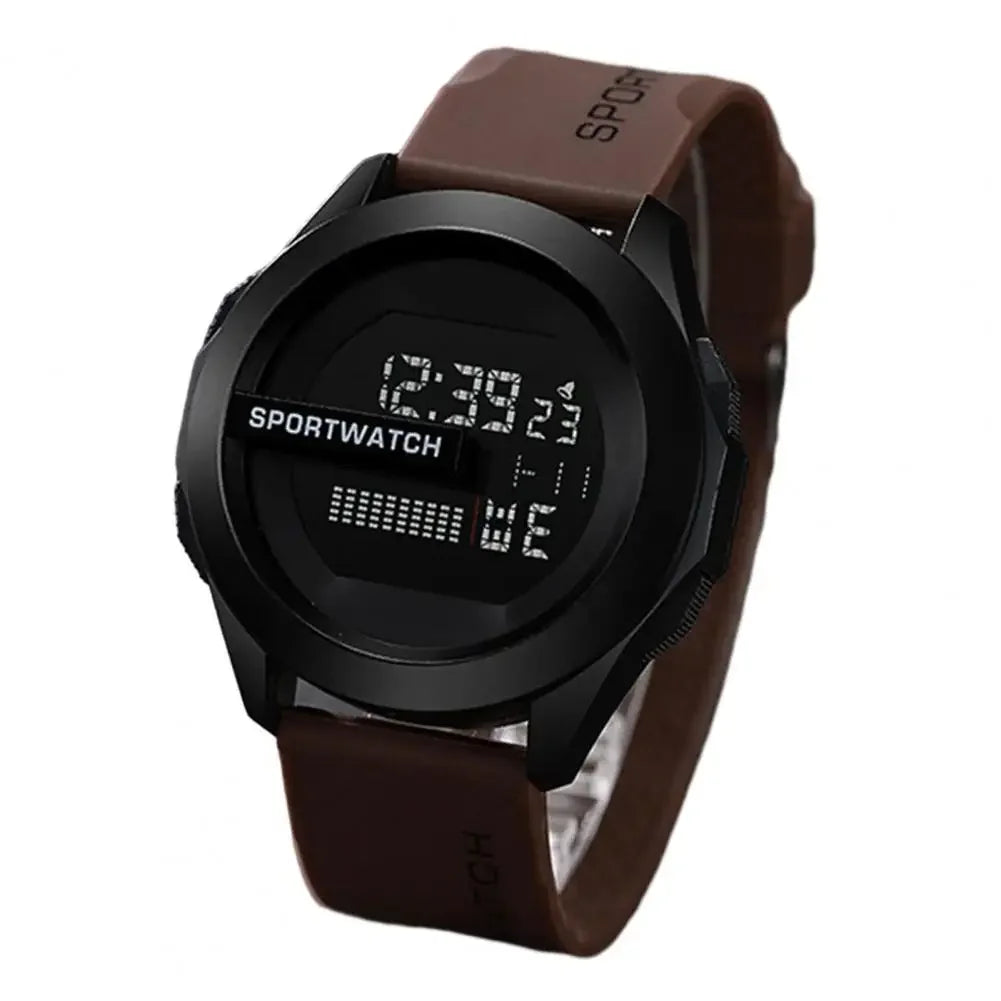 Digital sports watch with LED display, alarm and multifunction features