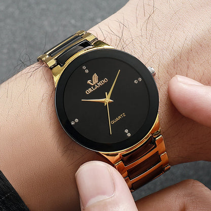 Men's quartz watch with stainless steel strap and classic dial