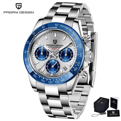 PAGANI DESIGN 2026 NOUVEAU 1664 Montre homme cadran météorite Montre de luxe en saphir à quartz pour hommes Chronographe sport pour hommes Reloj Hombre