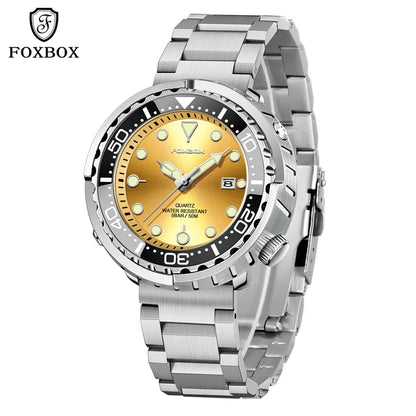 2026 LIGE Montres de mode pour hommes Foxbox Top Marque Luxe 5ATM Sports Étanche Montre Homme Quartz Date Horloge Lumineuse+Boîte